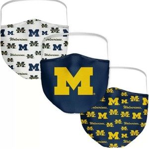 NCAA University of Michigan 3 Pack Face Masks